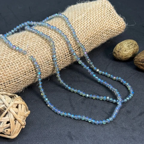 Хрусталь на нитці 4 мм (10*113 шт.), М098 сіро блакитний