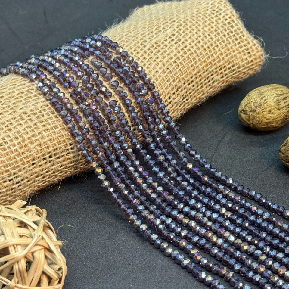 Хрусталь на нитці 4 мм (10*113 шт.), М138 чорно синій