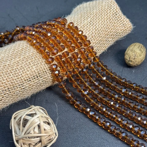 Хрусталь на нитці 8 мм (10*63 шт.), М030 світлий коричневий