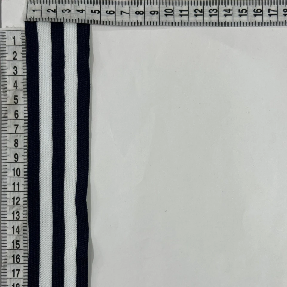 Лампас трикотажний D#8 4 см (50 м), білий+синій