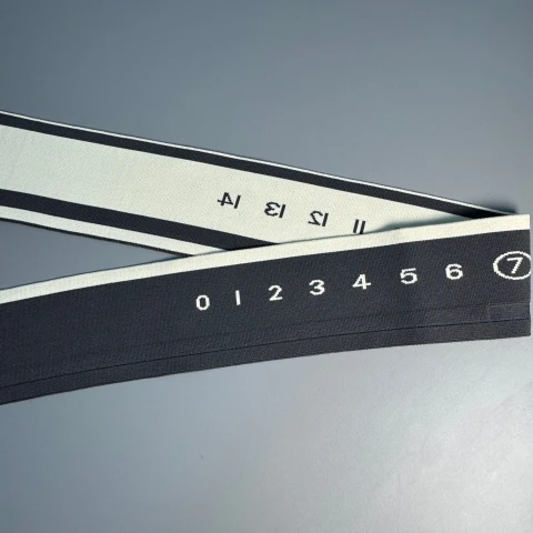 Пояс трикотажний довяз D#2 цифри (8.5см*90 см), темний сірий