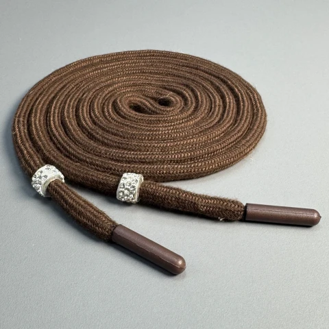 Шнурок в штани 2 бусіни (150 см), коричневий