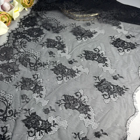 Мереживо французьке 60039 38 см. (10*3 м.), чорний