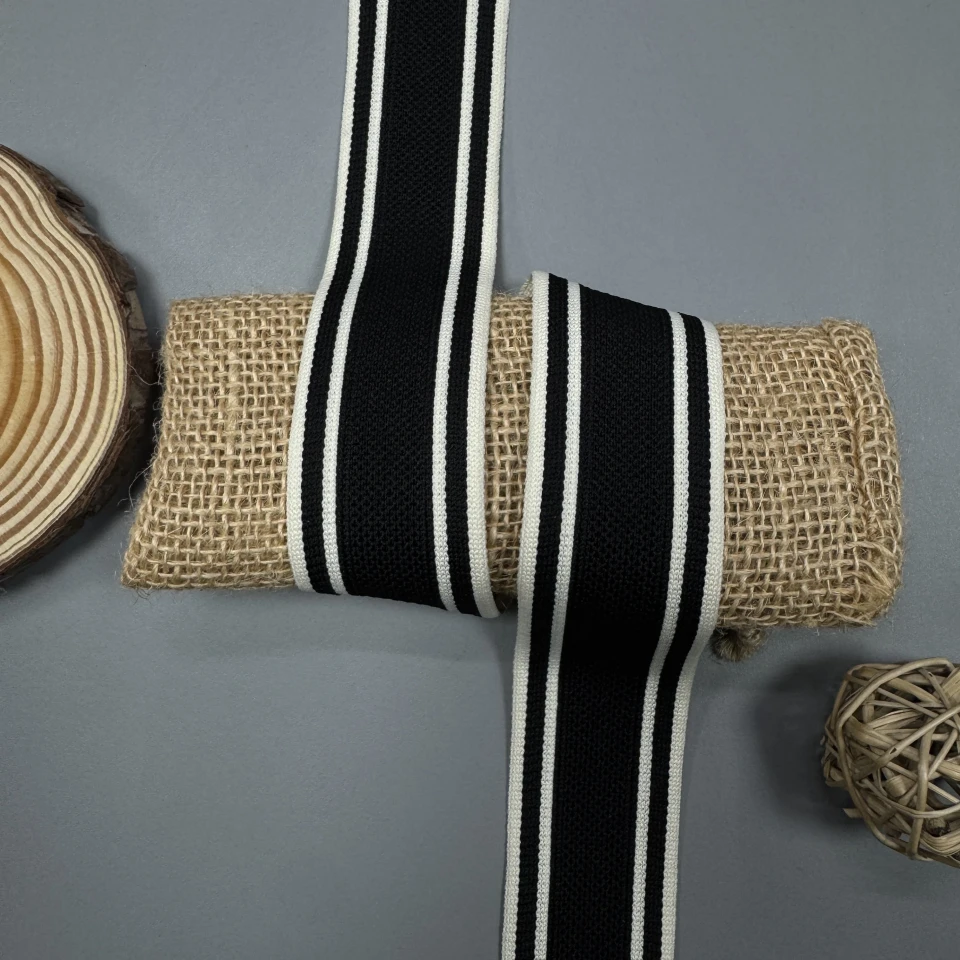 Тесёмка трикотажная D#4-1 4 см (50 м), С:10 чёрный