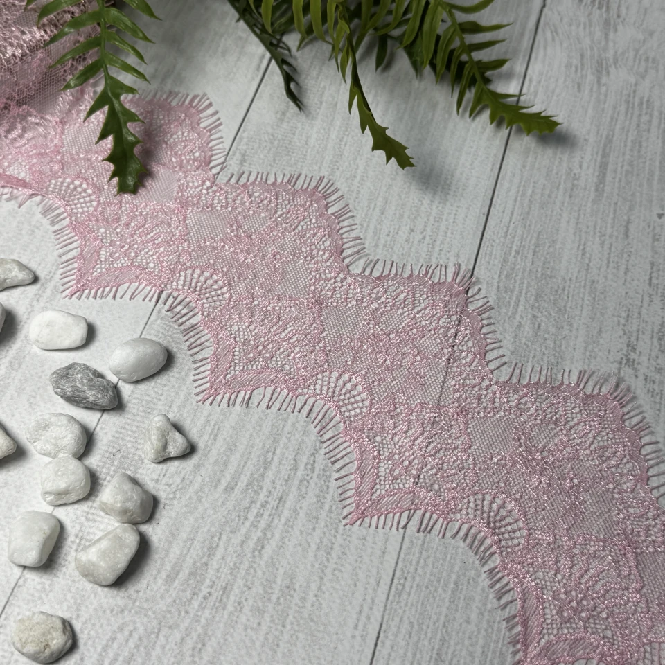 Мереживо французьке J73087 11 см. (10*3 м.), рожевий