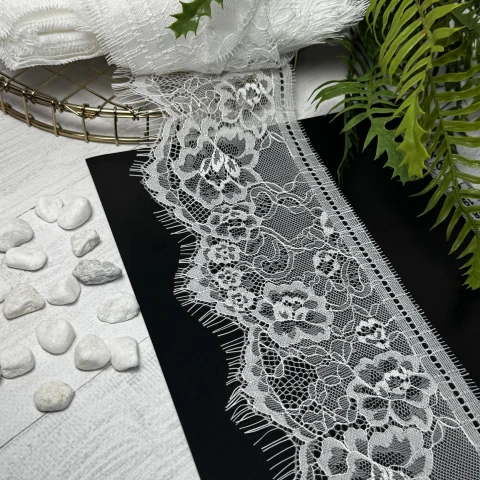 Мереживо французьке 922 см. (10*3) /12,5 см, теплий білий