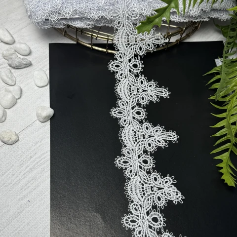 Мереживо поліестер Н778А  см.(15 ярдів/13.5 м.), білий