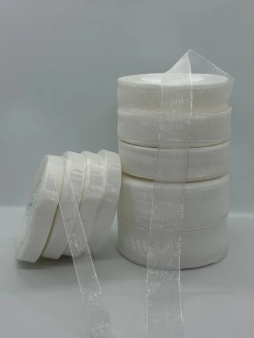 Стрічка органза 2,5 см (5*50 ярдів/45 м.), 1001 білий