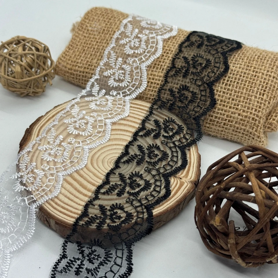 Мереживо органза BR 2020 4 см.(10 ярдів/9.1 м.), чорний