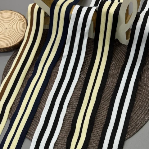 Лампас трикотажний D#8 4 см (50 м), чорний+білий 7