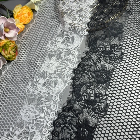 Мереживо французьке J73084 27 см. (10*3 м.), теплий білий