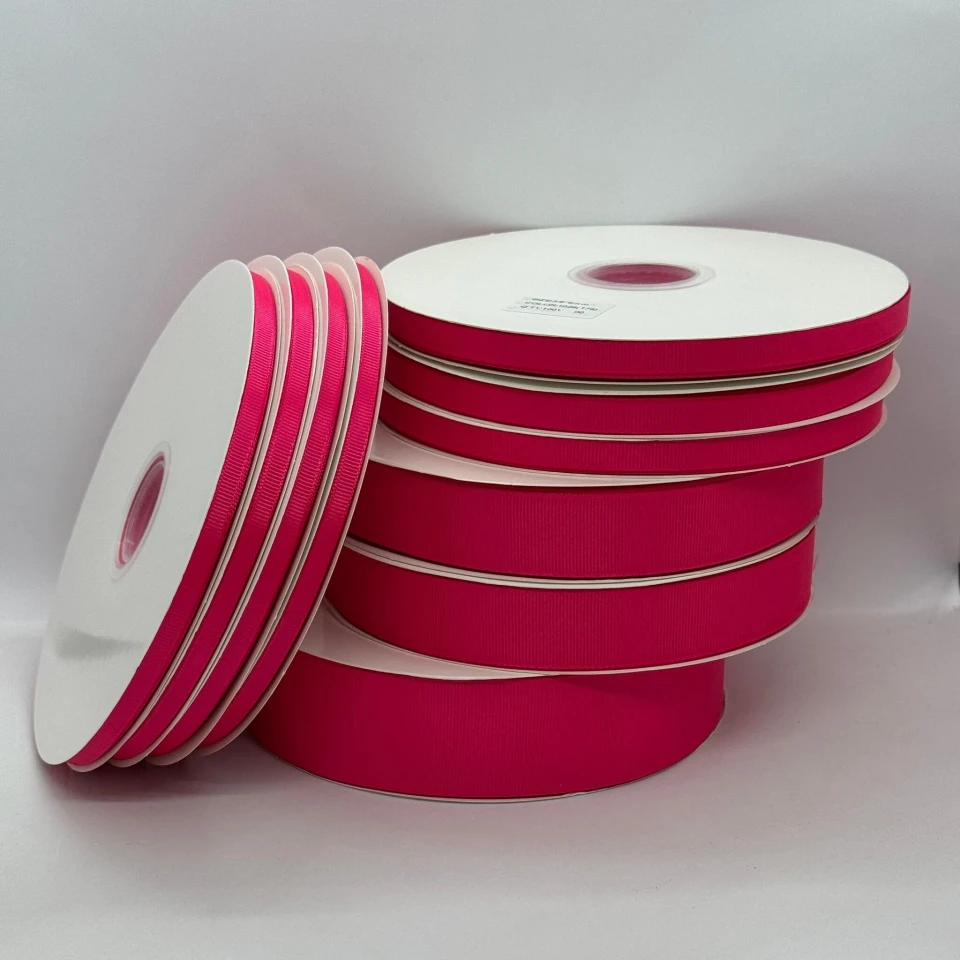 Стрічка репс 2,5 см (12*100 ярдів/91 м.), 1028 рожевий фламінго