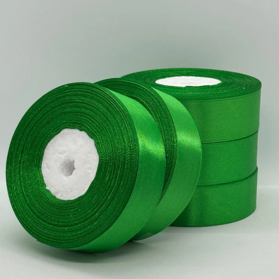 Стрічка атласна 2.5 см (5*36 ярдів), 19 зелений