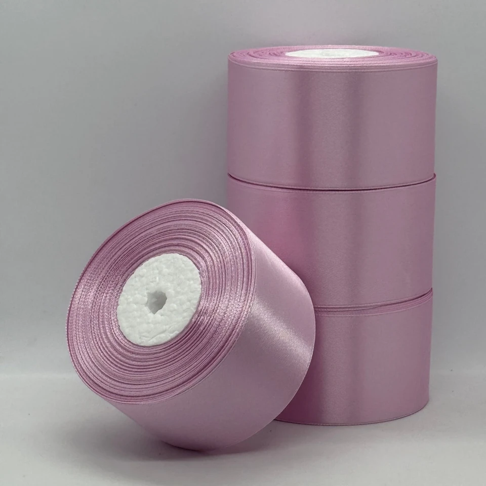 Стрічка атласна 5 см (4*36 ярдів), 175 теплий рожевий