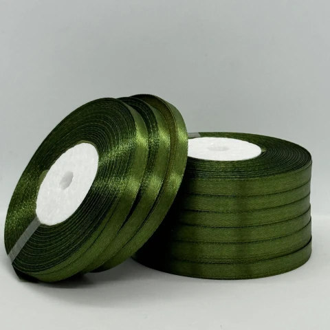 Стрічка атласна 0.6 см (10*36 ярдів), 113 блідо-оливковий