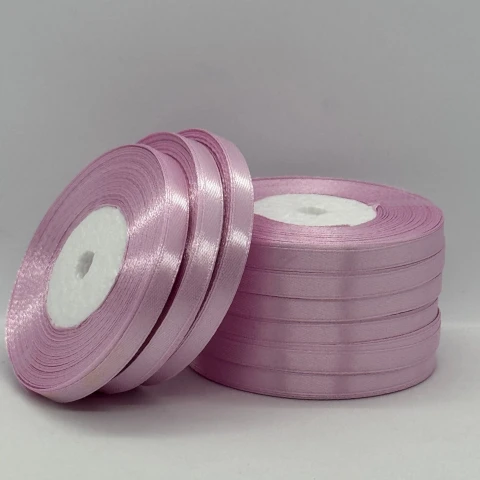 Стрічка атласна 0.6 см (10*36 ярдів), 175 теплий рожевий