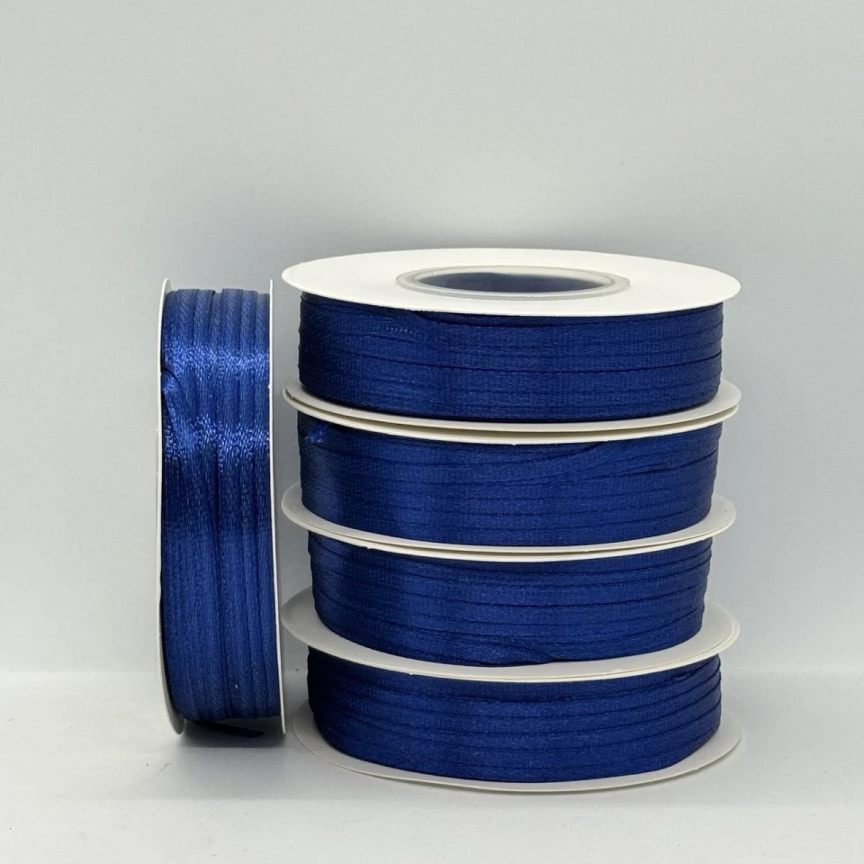 Стрічка атласна 0.3 см (5*100 ярдів), 153 темний синій