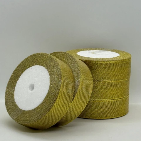 Тасьма парчева 2,5 см (5*25 ярдів/22,75 м.), золото