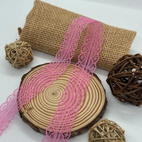 Мереживо не еластичне 1658-2 2.8см (400 ярдів/364 м.), 8 темний рожевий