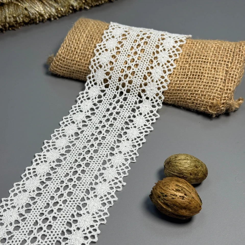 Мереживо макраме 8085 7 см.(50 ярдів/45,7 м.), молочний