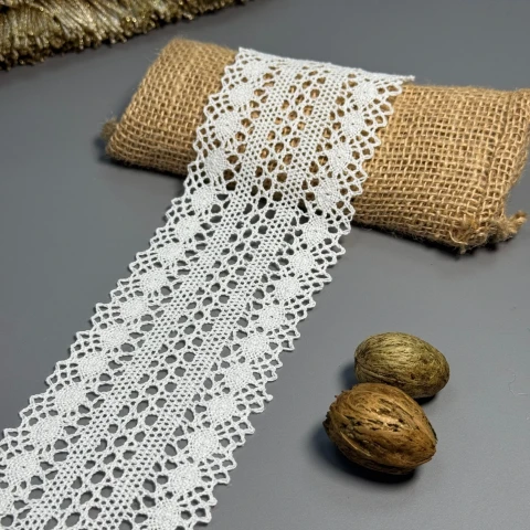 Мереживо макраме 8085 7 см.(50 ярдів/45,7 м.), молочний