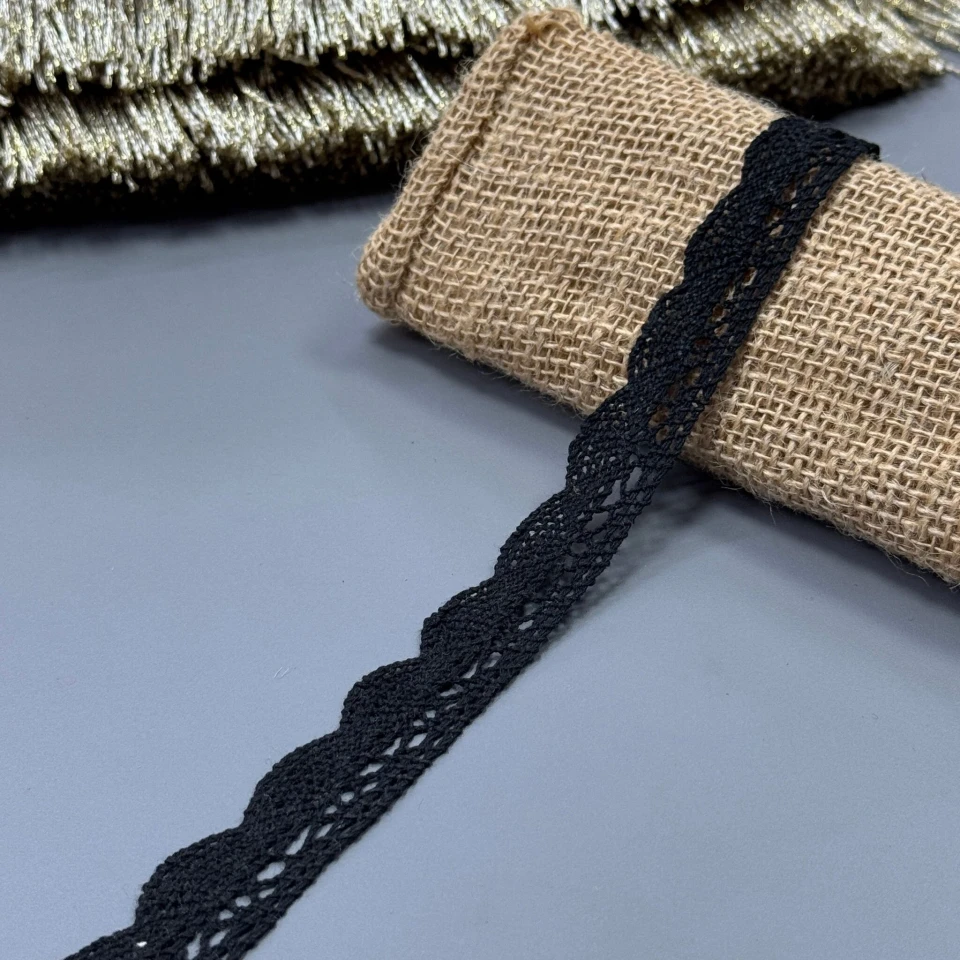 Мереживо макраме 8498 2 см.(300 ярдів/274,3 м.), чорний