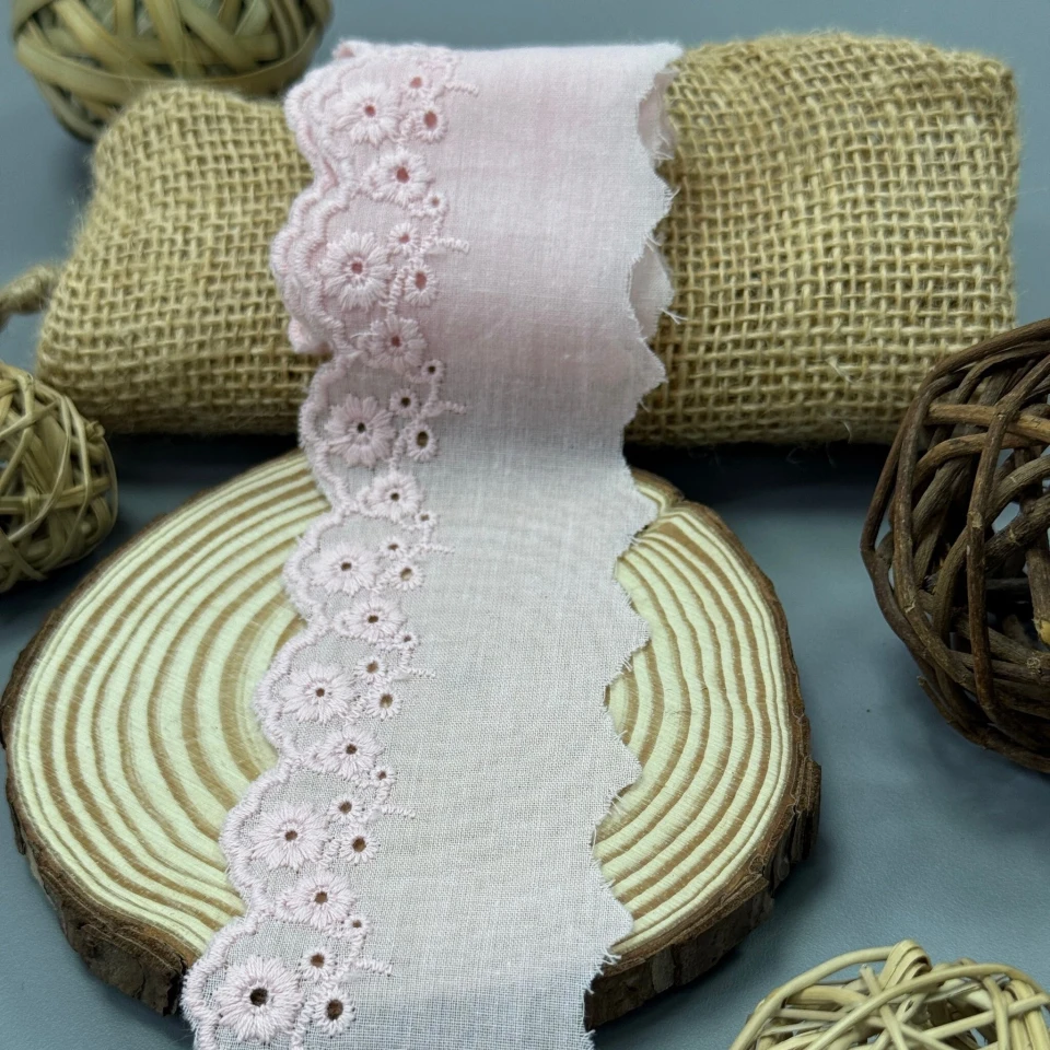 Мереживо прошва 100232 5,5 см.(32 ярдів/29,26 м.), рожевий