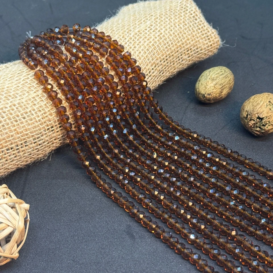 Хрусталь на нитці 6 мм (10*83 шт.), М030 світлий коричневий