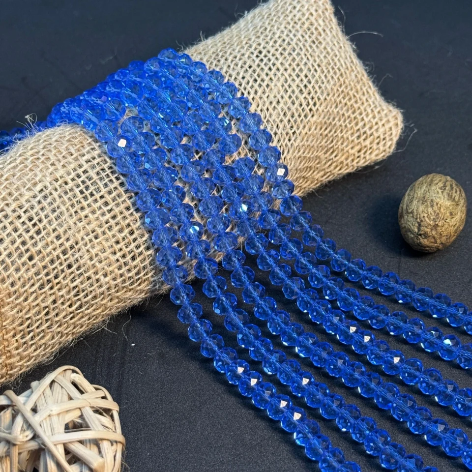 Хрусталь на нитці 8 мм (10*63 шт.), М031 синий
