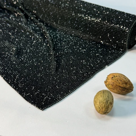 Стрази полотно пришив (36*120 см), чорний BLACK