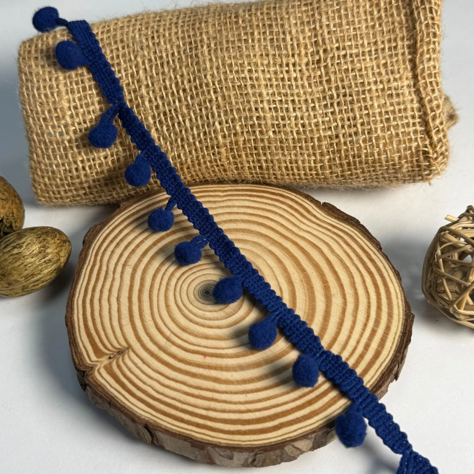 Тасьма з пампонами 6666-2 (20 ярдів/18,28 м.), 38 темний синій