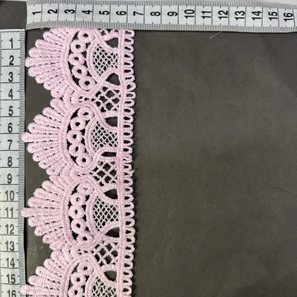 Мереживо поліестер 9049 6 см.(15 ярдів/13.5 м.), рожевий