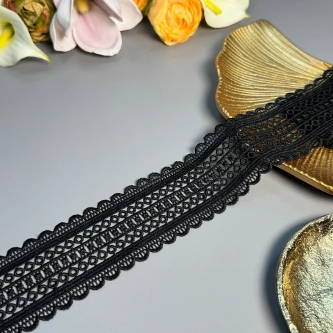 Мереживо поліестер ВВ104780 5 см. (15 ярдів/13.5 м.), чорний