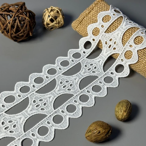 Мереживо поліестер 175 10 см.(19-20 метрів), білий (19 метрів)