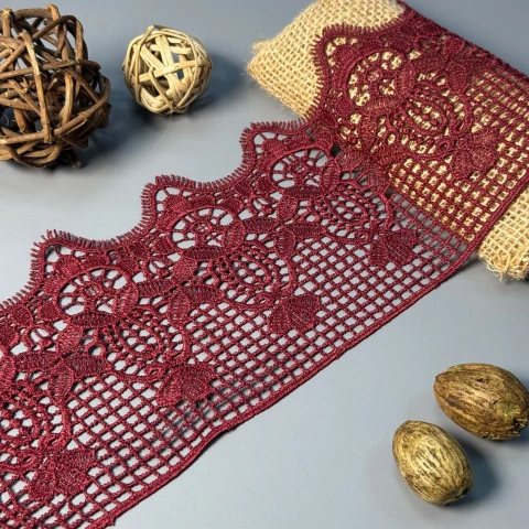 Мереживо поліестер 174 11,5 см.(19.5 метрів), бордовий