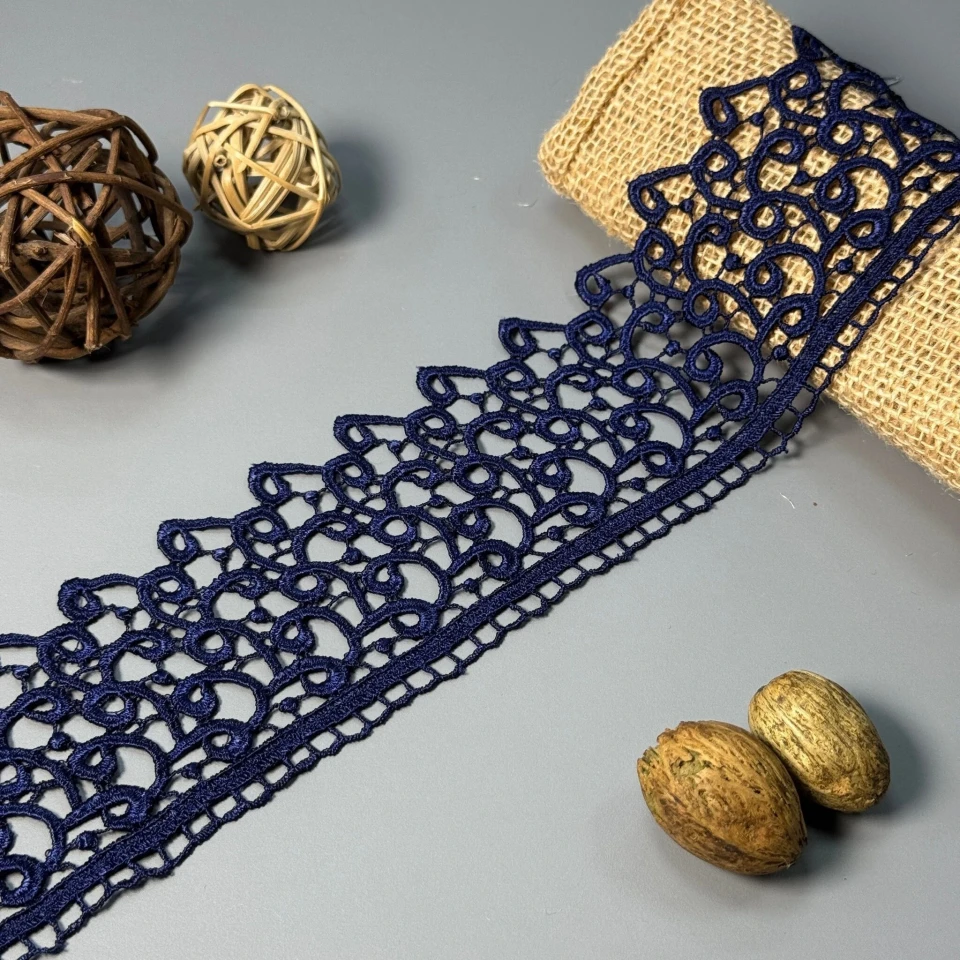 Мереживо поліестер 192 8 см.(20 метрів), синій (20 метрів)