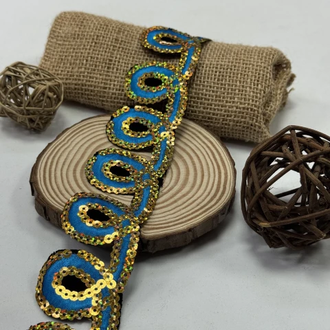 Тасьма клейова люрекс  8193 (4.8 м), блакитний