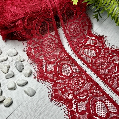 Мереживо французьке J73174  10 см. (20*3 м.), червоний