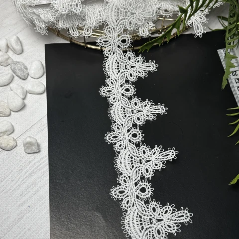 Мереживо поліестер Н778А  см.(15 ярдів/13.5 м.), теплий білий