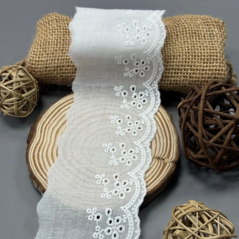 Мереживо прошва 7080 7 см.(150 ярдів/137,16 м.), теплий білий