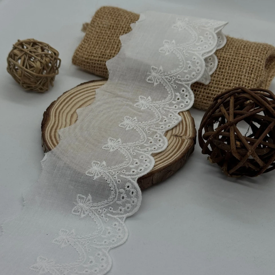 Мереживо прошва 7085 8 см.(32 ярдів/29,2 м.), білий