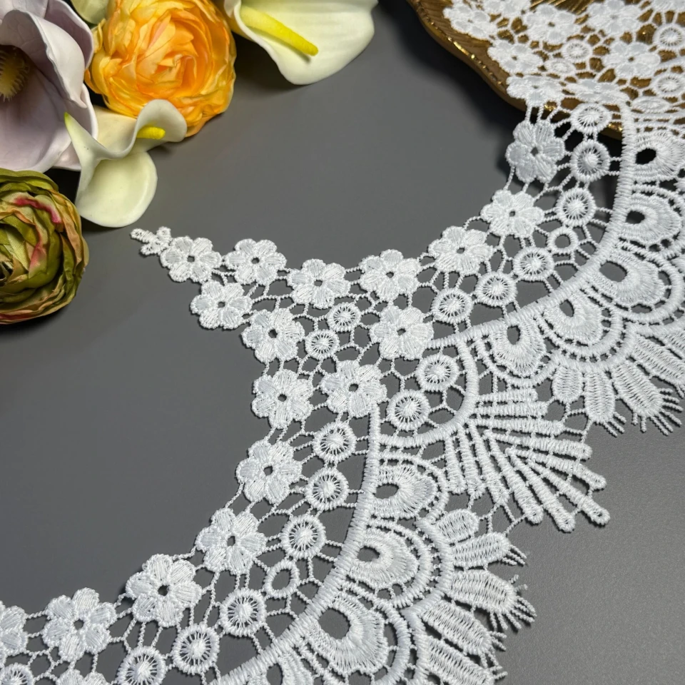 Мереживо поліестер ВВ602064 23 см(16 ярдів/14.6 м.), теплий білий