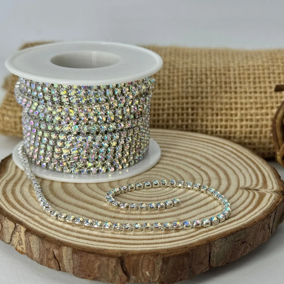 Цепі камні на бабінах ss 10 2.8 мм (10 ярдів/9,14 м.), срібло АВ