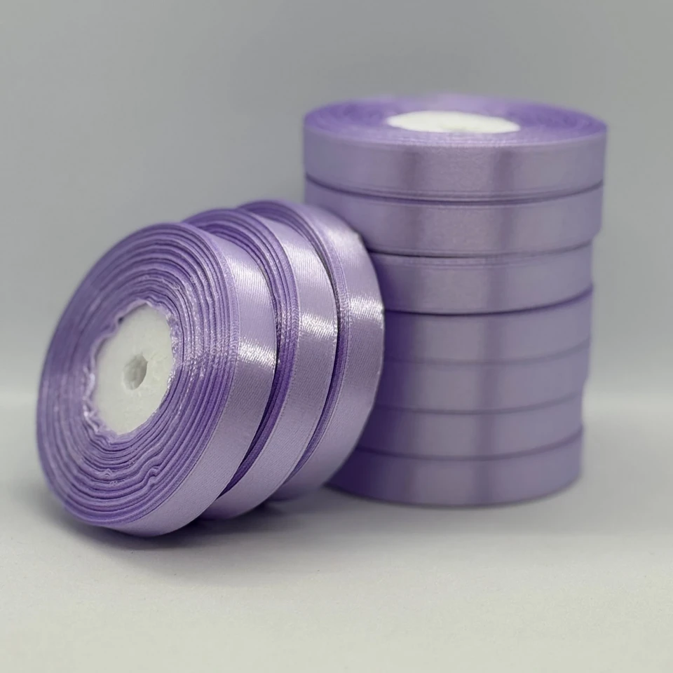 Стрічка атласна 1.2 см (10*36 ярдів), 44 світлий бузок