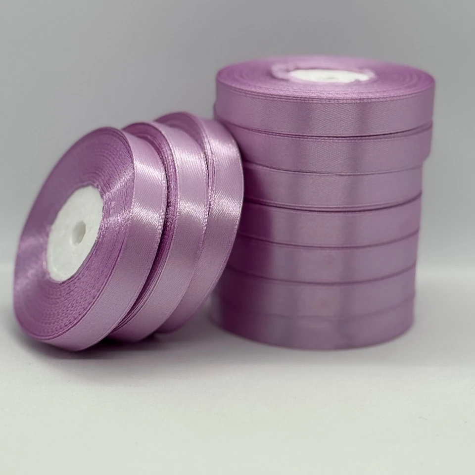 Стрічка атласна 1.2 см (10*36 ярдів), 69 бузково - рожевий