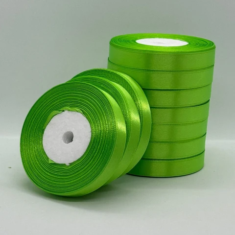 Стрічка атласна 1.2 см (10*36 ярдів), 137 зелена весна