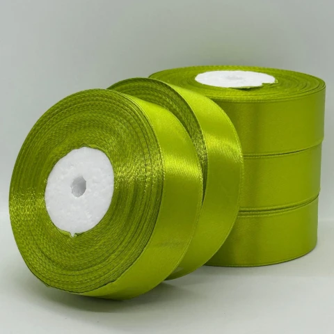 Стрічка атласна 2.5 см (5*36 ярдів), 184 олива