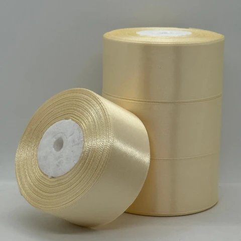 Стрічка атласна 4 см (5*36 ярдів) , 02 темний молочний