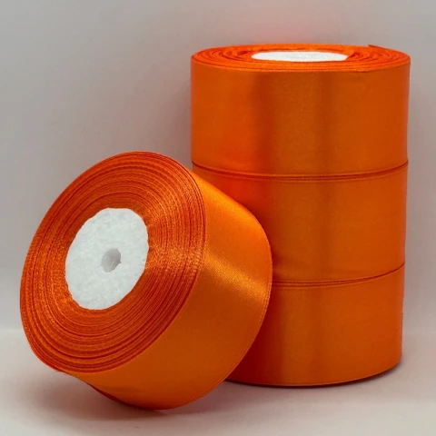 Лента атласная 4 см (5*36 ярдов), 144 сигнально-оранжевый