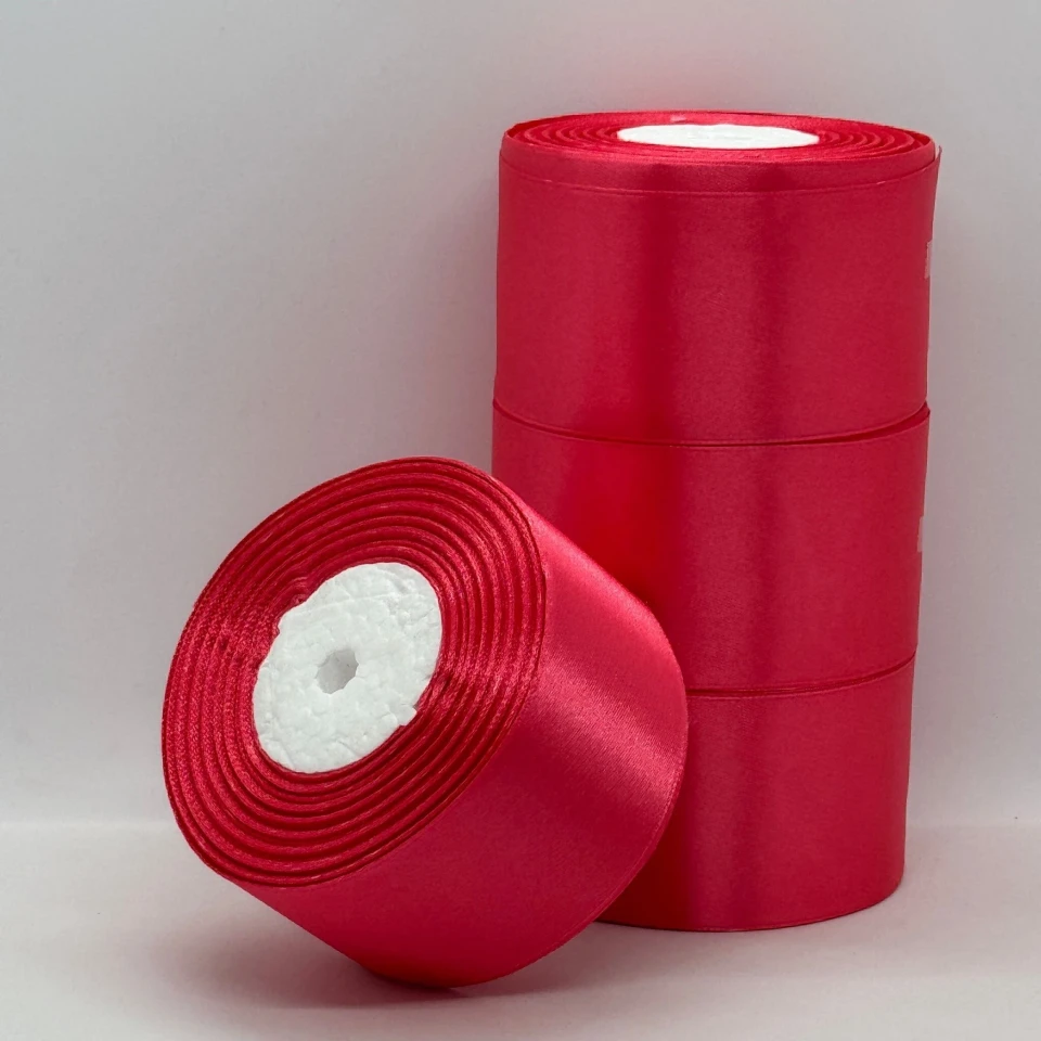 Стрічка атласна 5 см (4*36 ярдів), 129 кораловий